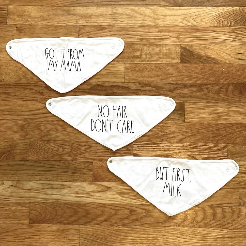 RAE DUNN 3 pack baby bandana bibs
